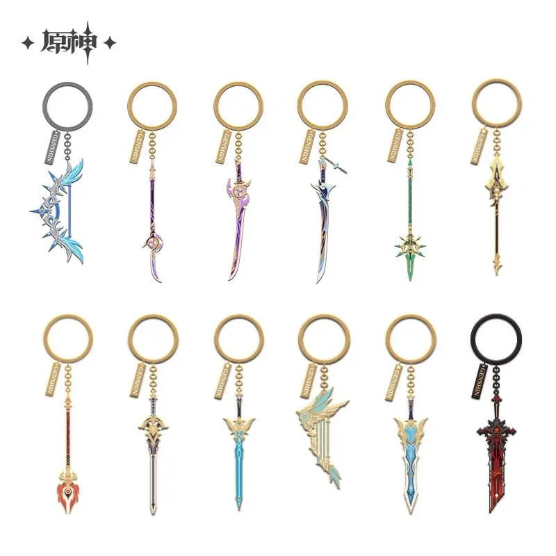 Luminous⭐Merch miHoYo Genshin Impact - Character Weapon Metal Charm Keychain (Raiden, Xiao, Childe/Tartaglia, Zhongli, Hu Tao, Eula, Diluc) Keychains