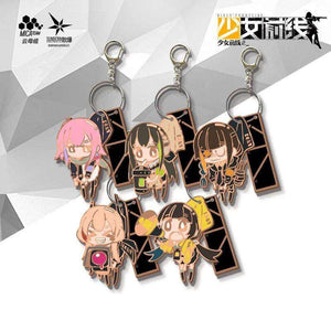 Girls' Frontline - AntiRain Team Metallic Enamel Character Keychain (M4A1, SOPMOD II, STAR15, M16A1, RO635)