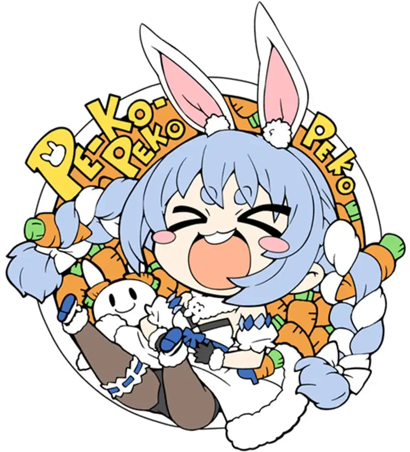 Luminous⭐Merch LuminousMerch Hololive Vtuber - Usada Pekora 'Peko Peko Peko' Rubber Keychain Custom & Doujin