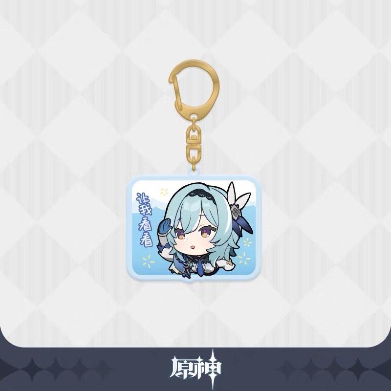 Luminous⭐Merch miHoYo Genshin Impact - Emoji Glitter Acrylic Keychain Charms Keychains