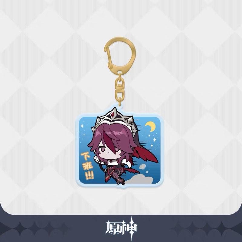 Luminous⭐Merch miHoYo Genshin Impact - Emoji Glitter Acrylic Keychain Charms Keychains