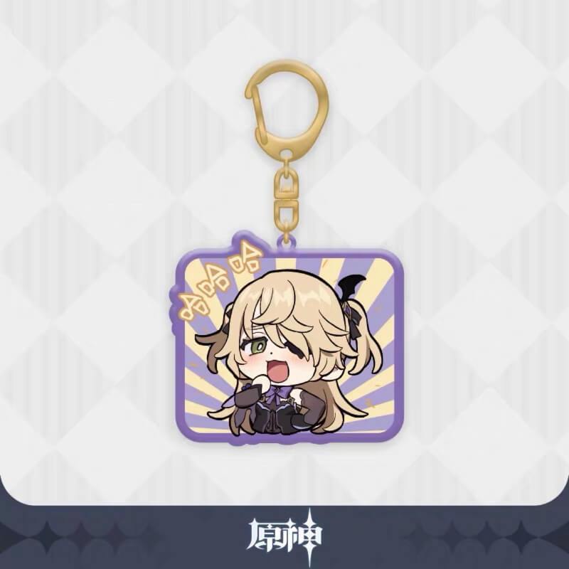 Luminous⭐Merch miHoYo Genshin Impact - Emoji Glitter Acrylic Keychain Charms Keychains