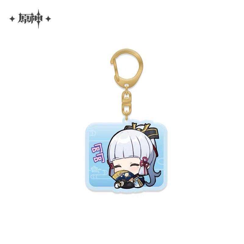 Luminous⭐Merch miHoYo Genshin Impact - Emoji Glitter Acrylic Keychain Charms Keychains