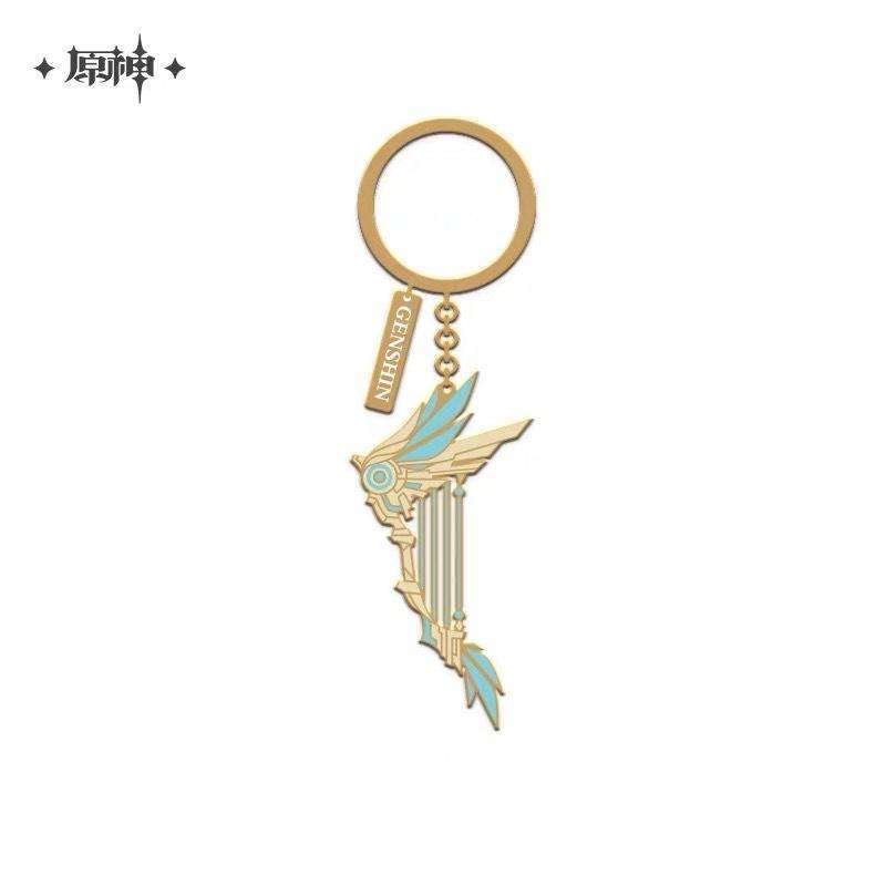 Luminous⭐Merch miHoYo Genshin Impact - Hard Enamel Weapon Metal Charm Collection Keychain (Venti, Diluc, Childe, Zhongli) Keychains