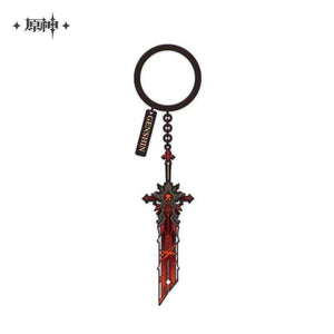 Luminous⭐Merch miHoYo Genshin Impact - Hard Enamel Weapon Metal Charm Collection Keychain (Venti, Diluc, Childe, Zhongli) Keychains