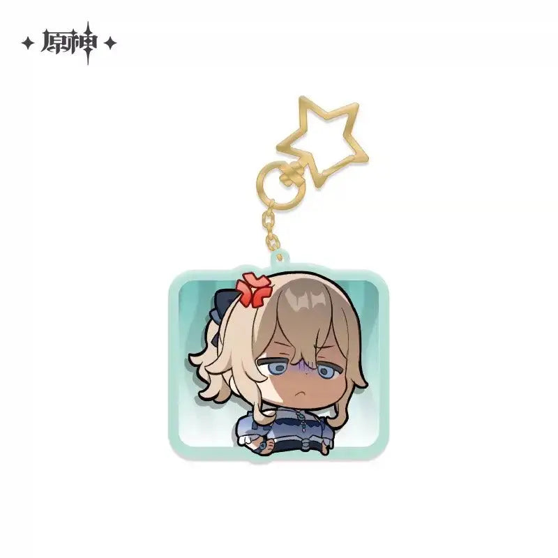 Luminous⭐Merch miHoYo Genshin Impact - Inazuma Chibi Emoji Acrylic Keychain Charms 2.0 Keychains