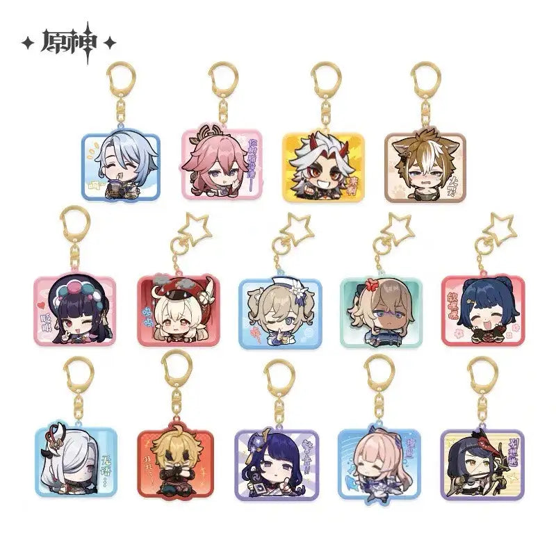 Luminous⭐Merch miHoYo Genshin Impact - Inazuma Chibi Emoji Acrylic Keychain Charms 2.0 [BACK-ORDER] Keychains