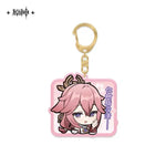 Load image into Gallery viewer, Luminous⭐Merch miHoYo Genshin Impact - Inazuma Chibi Emoji Acrylic Keychain Charms 2.0 [BACK-ORDER] Keychains
