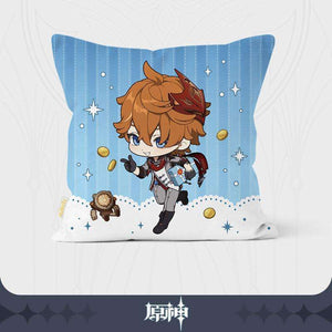 Genshin Impact Pillow, 2-in-1 Acrylic Keychain/Stand and Can Badge Collection (Zhongli)