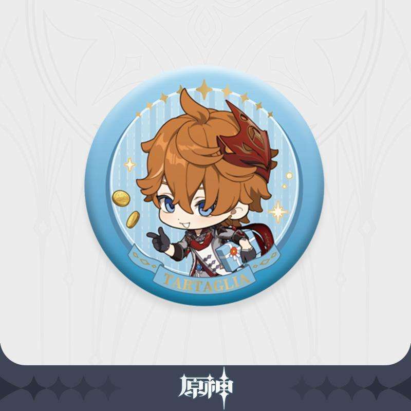 Genshin Impact Pillow, 2-in-1 Acrylic Keychain/Stand and Can Badge Collection (Zhongli)
