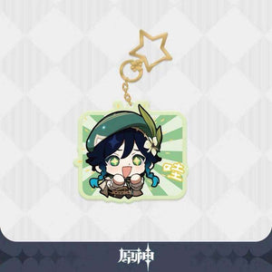 Genshin Impact - Emoji Glitter Acrylic Keychain Charms